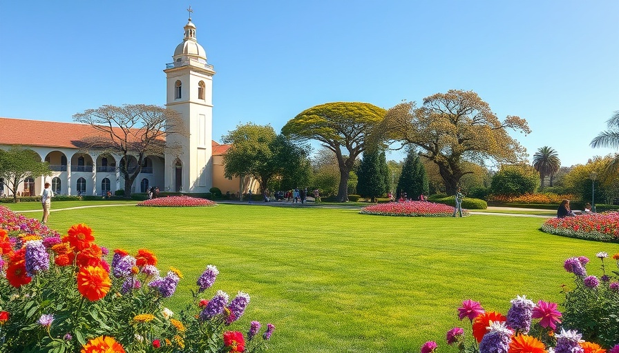 Most Beautiful College Campus in America with vibrant flowers.