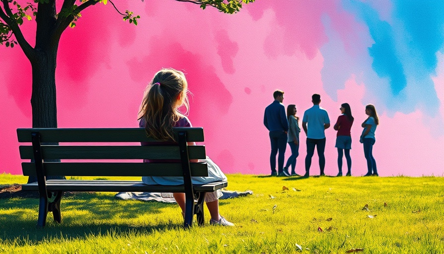 Watercolor scene of girl and teenagers in park for health and wellness articles.