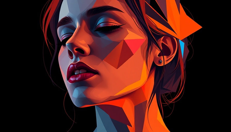 Abstract geometric portrait illustrating transmuting shame.