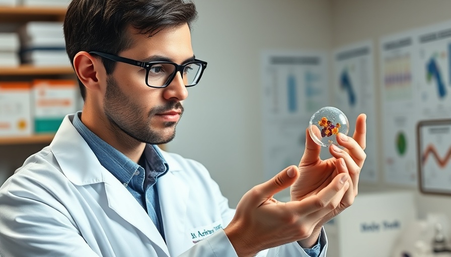 Scientist studies mitochondria model in lab for health research.
