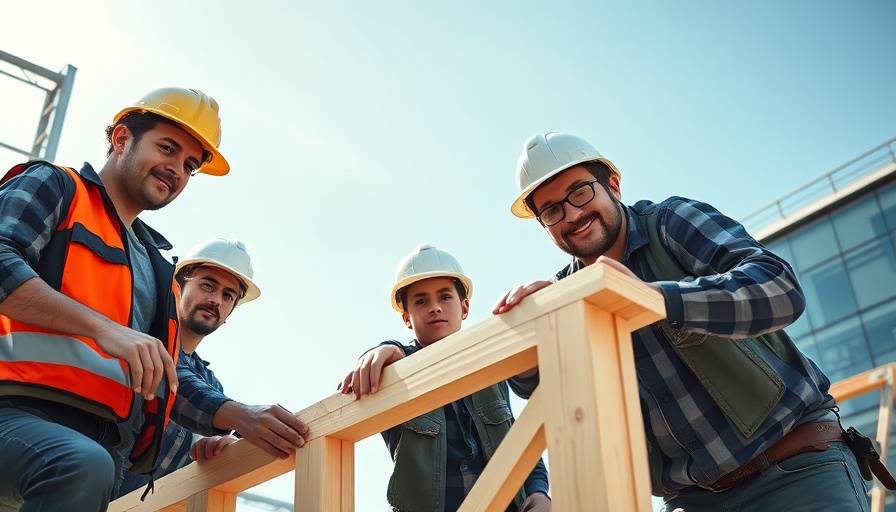 Local high school students building tiny houses for homeless veterans outdoors.
