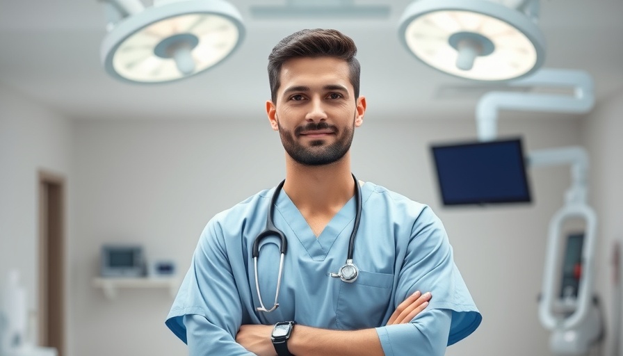 Surgeon preparing for LASIK eye surgery in clinic.