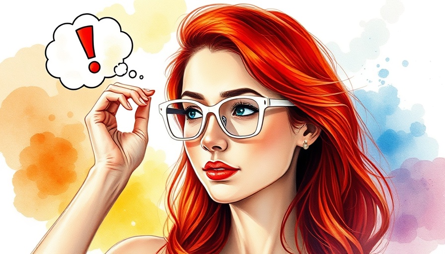 Watercolor illustration of woman with red hair for Trichotillomania Awareness.