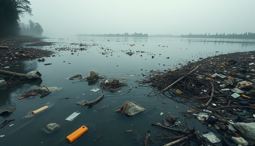 Polluted river depicting antibiotic contamination.