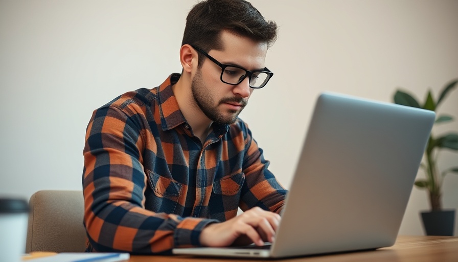 Man working on laptop in cozy indoor setting, Sacramento CityStart Blueprint.
