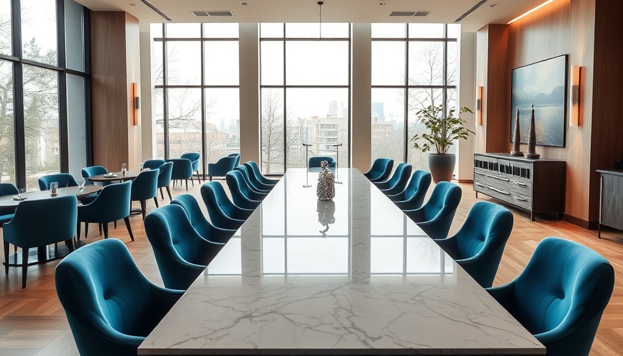 Stylish modern dining room designed by an interior designer for events.