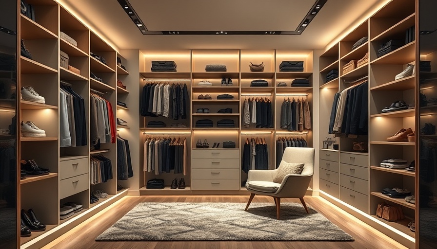 Maximize closet space with organized storage solutions and soft lighting.