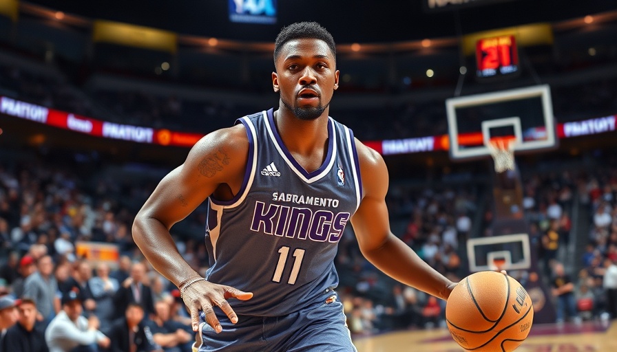 Sacramento Kings player making a decisive move on the court.