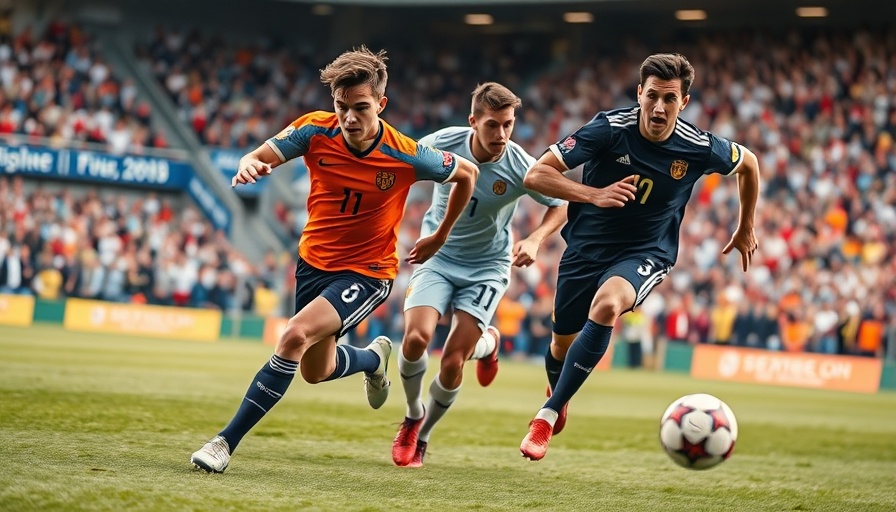 Invisalign for athletes: soccer players sprinting on field.