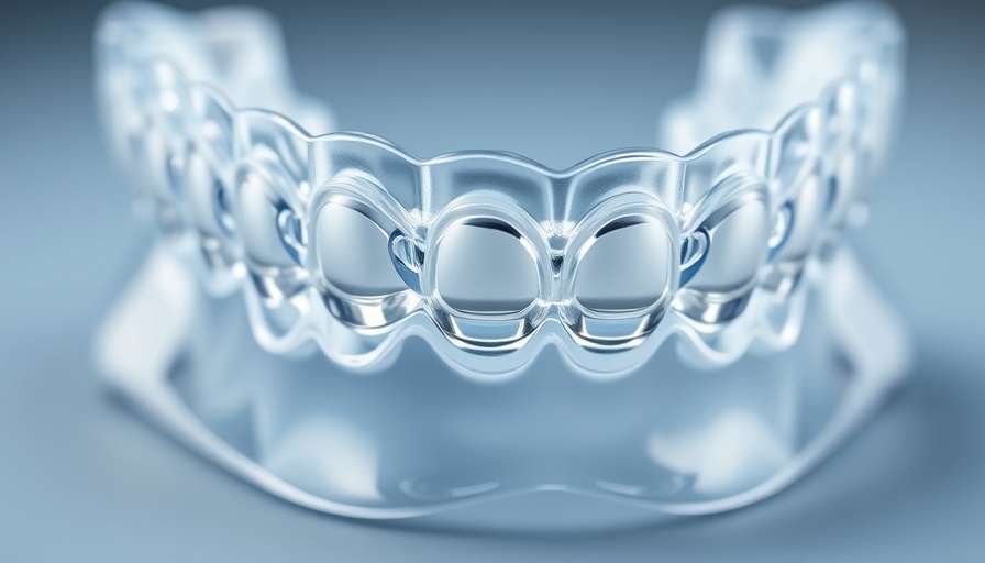 Dental mold with Invisalign aligners for adults in detailed view.