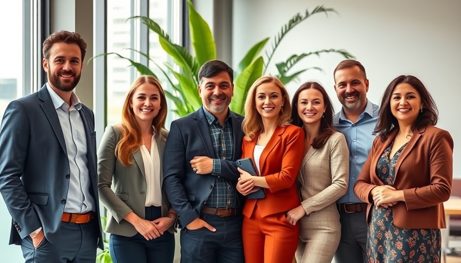 Diverse group in an office building a referral network.
