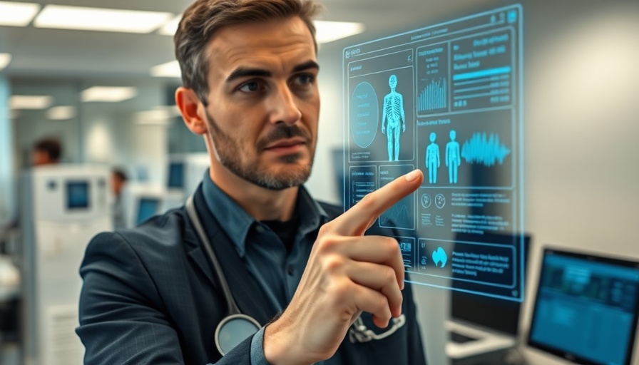 Individual using touchscreen for Electronic Health Records in an office.
