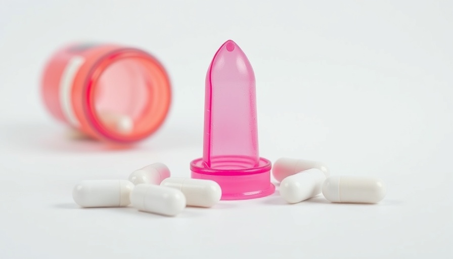 Maintaining sexual health with condom and pills, close-up.