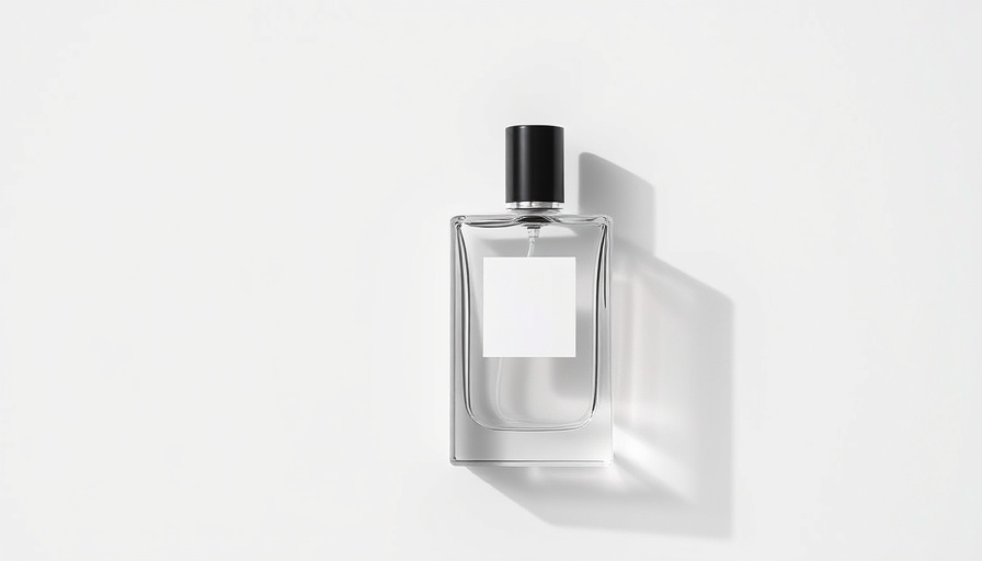 Minimalist perfume bottle showcasing new fragrances trends 2023.