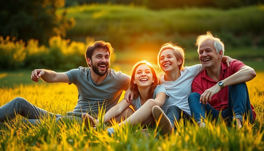 Healthy Child transformation: Happy family in a sunlit field.