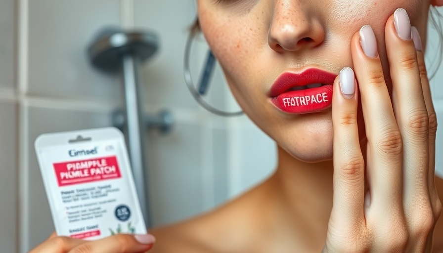 Young woman applying the best pimple patch with packaging in view.