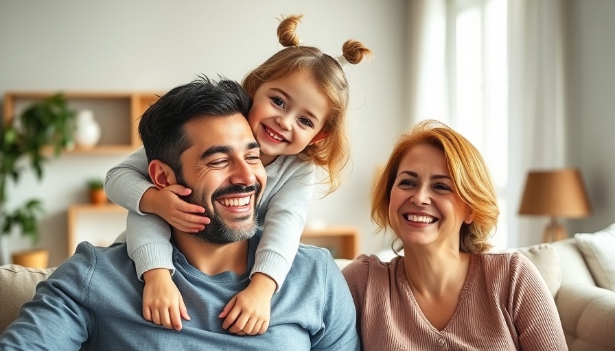 Family sharing a beautiful smile in Omaha living room.