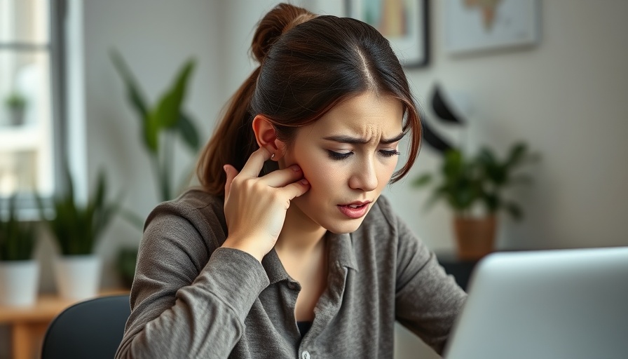 Young woman experiencing jaw pain, potential TMJ disorder treatment need in Omaha.