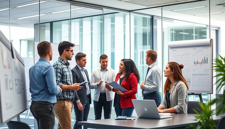 Professionals collaborating in a modern healthcare office.