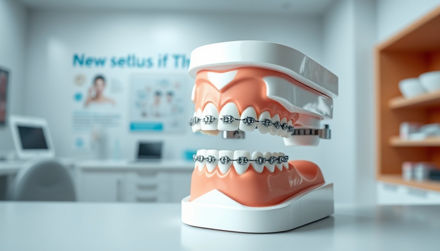 Braces Orlando dental model promoting orthodontic services.