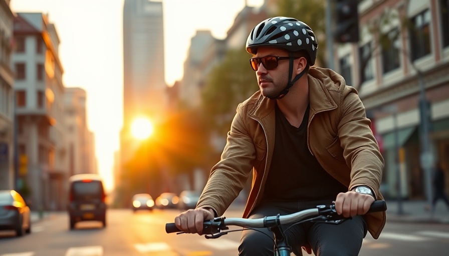 Cyclist practicing safety tips in Sacramento city street