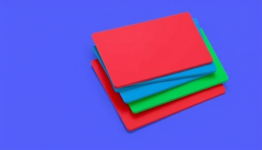 Colorful icon representing a stack of papers or applications, with vibrant overlays.