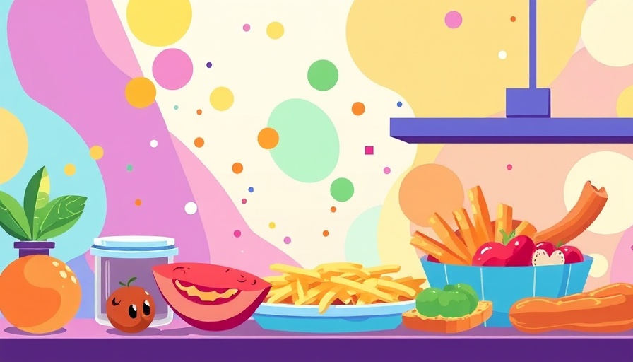 Concept illustration on cutting out ultra-processed food, vibrant and colorful.