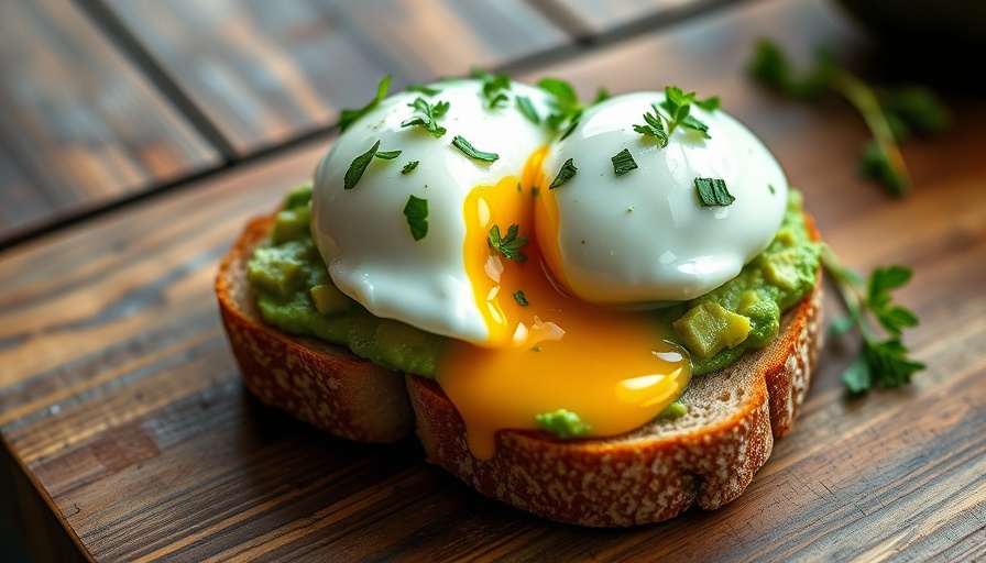 Avocado and egg toast benefits on rustic table.