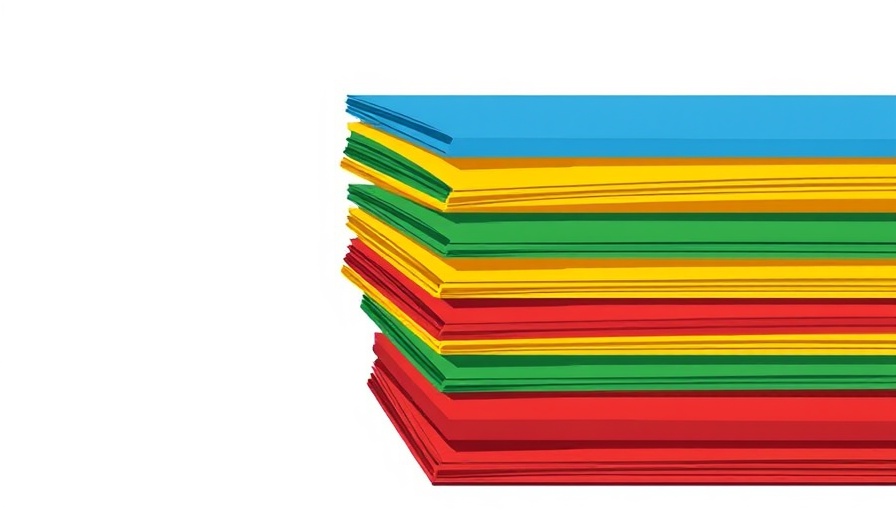 Colored paper stack illustration with letter 'G'