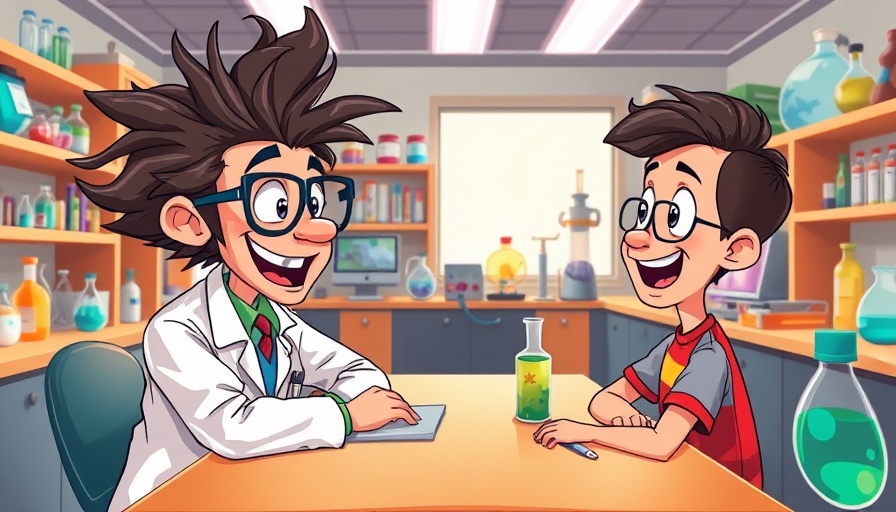 Chiropractic for Preventative Medicine cartoon scene, doctor advising boy.
