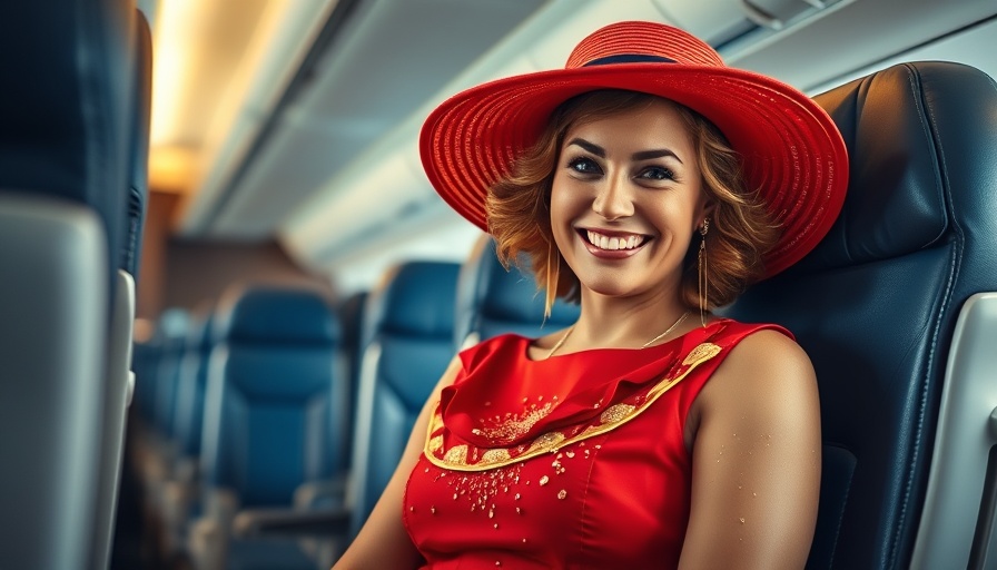 Smiling woman enjoying a plane ride, adding joy to the journey.