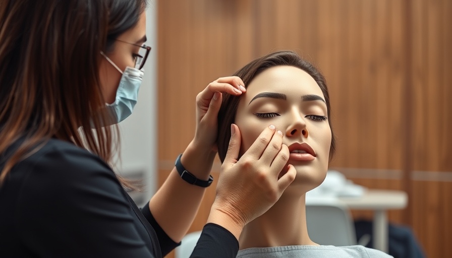 Training session on navigating aesthetic complications with mannequin.