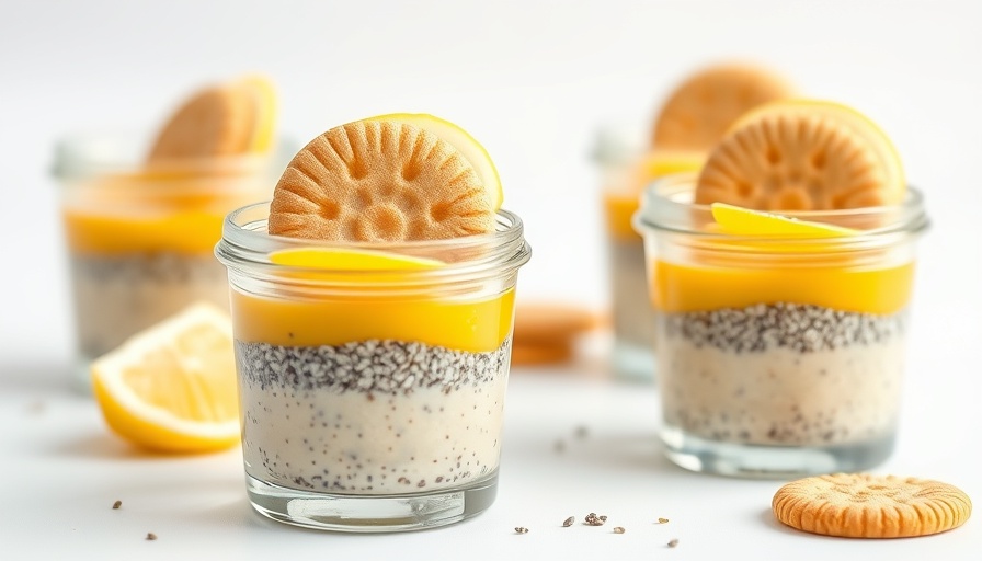 Honey lemon curd chia pudding in jars, health benefits.
