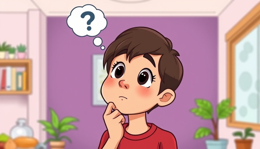 Illustration of person contemplating healthy food choices.