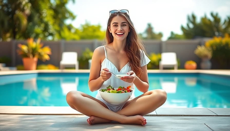 Woman enjoying summer meal by pool, Summer Essentials at Target.