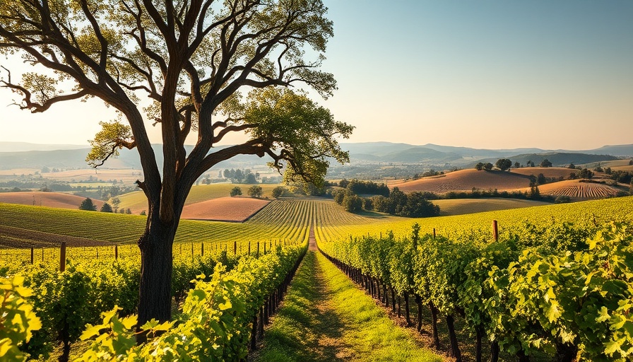 Picturesque vineyard landscape under a sunny sky, ideal for icebreaker ideas.