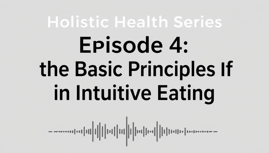 Podcast episode cover on principles of intuitive eating with soundwave.