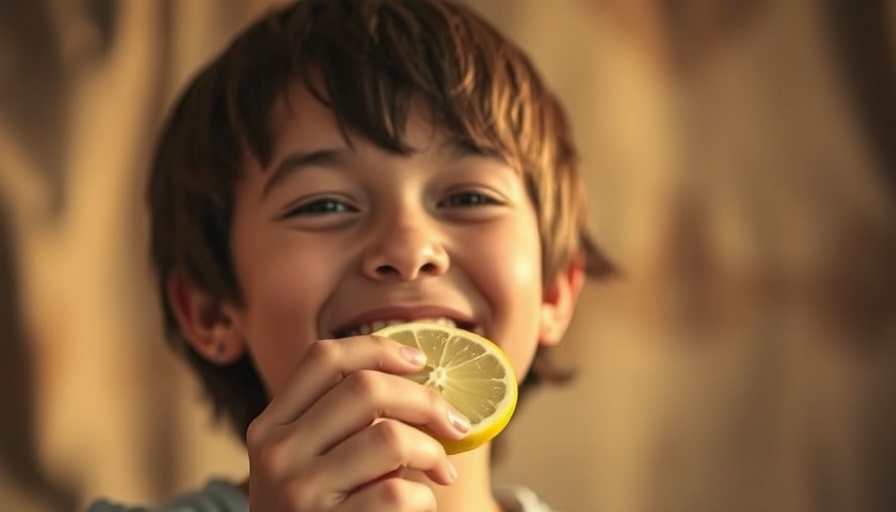 Mindful eating meditation concept with a person holding lemon.