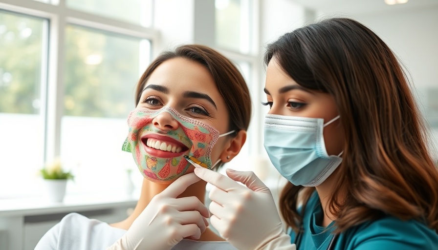 Professional administering dermal filler to smiling woman in clinic.