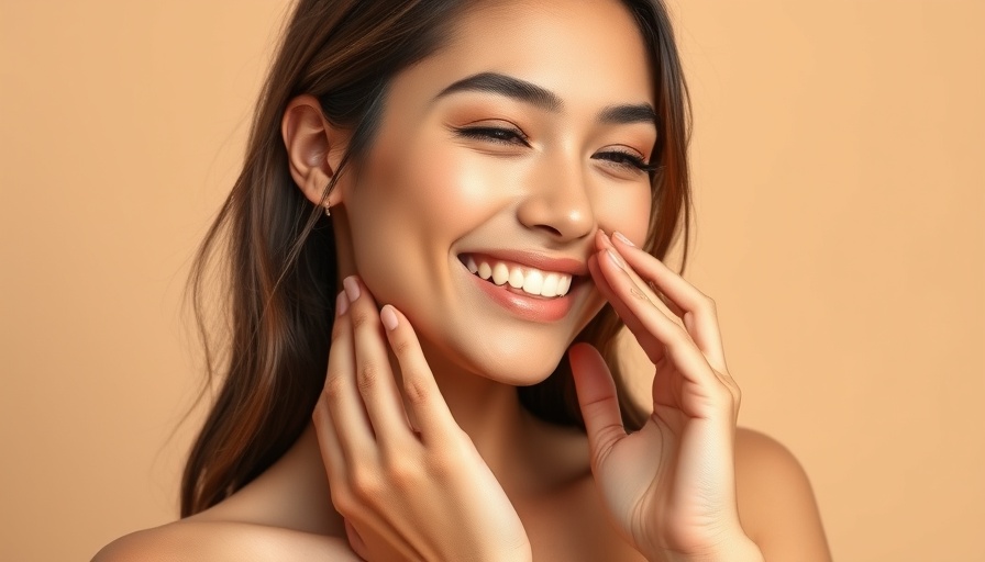 Portrait of a smiling woman highlighting near-infrared skin tightening benefits.
