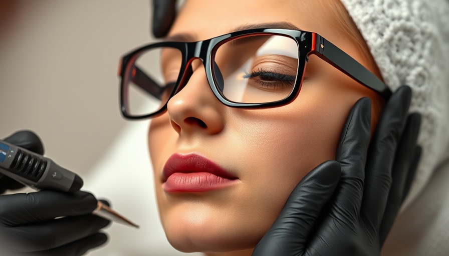 Patient undergoing carbon laser peel treatment with eyewear.