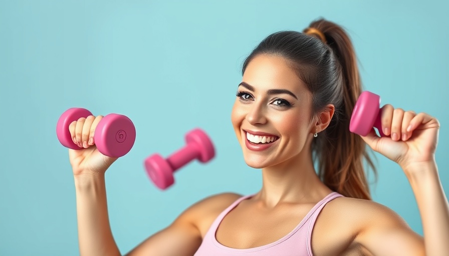 Fit woman lifting pink dumbbells, building habits.