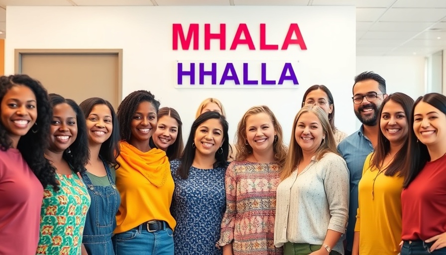 Diverse group promoting Building Global Connections Mental Health at MHALA.