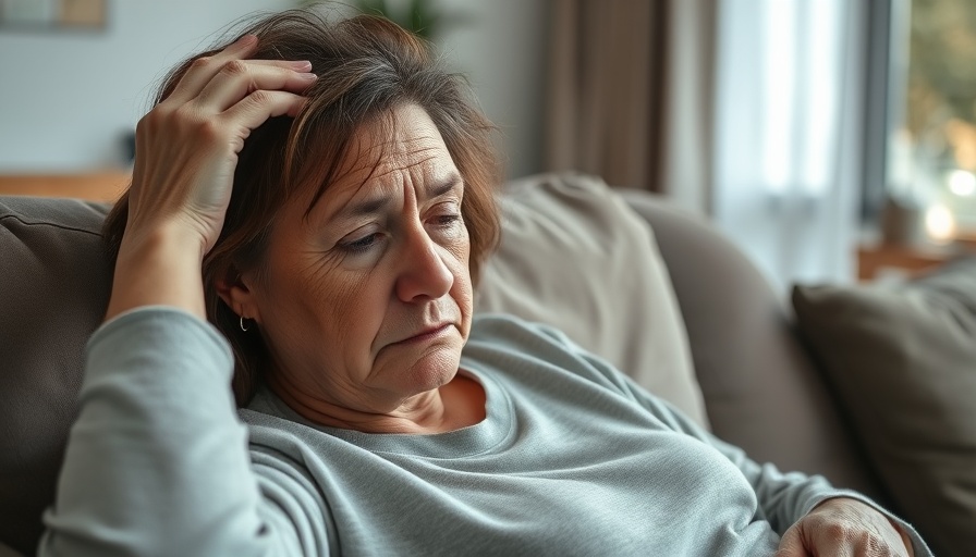 Tired middle-aged woman resting on a couch, experiencing fatigue.