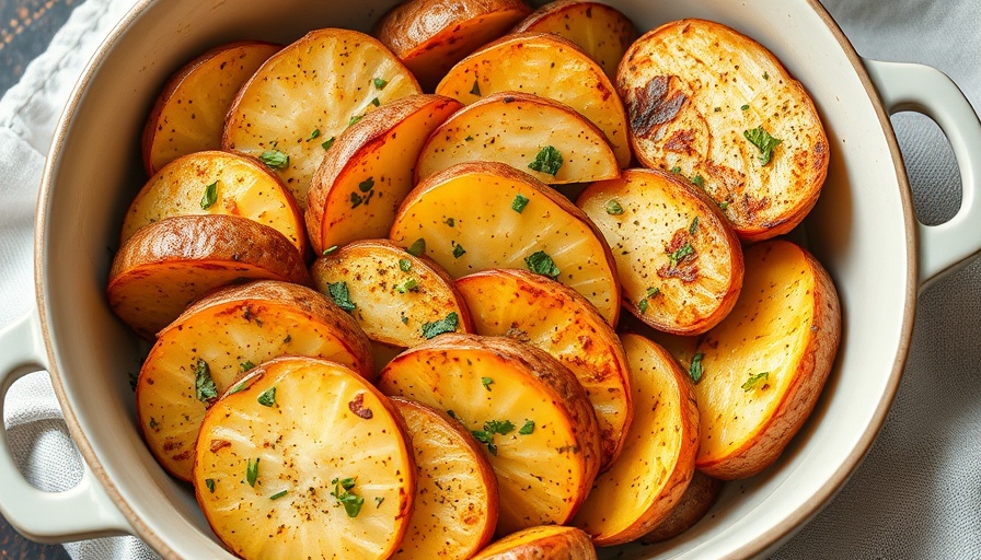 Spicy Potatoes Recipe, baked spiced potato slices in dish