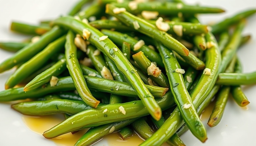 Vibrant pan-fried green beans with garlic and herbs.