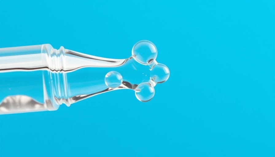 Kojic Acid Benefits for Skin: clear serum dripper with bubbles on blue