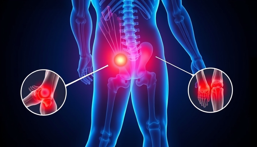 Illustration of joint pain management with highlighted areas.
