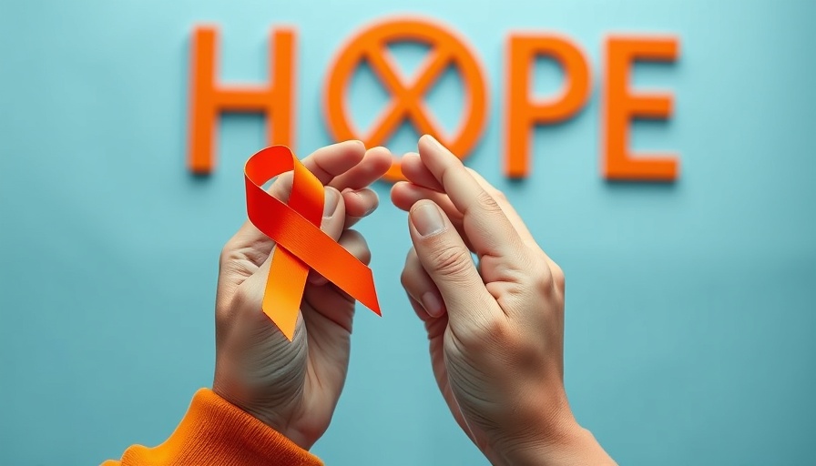 Pain management CRPS awareness with orange ribbon and HOPE text.
