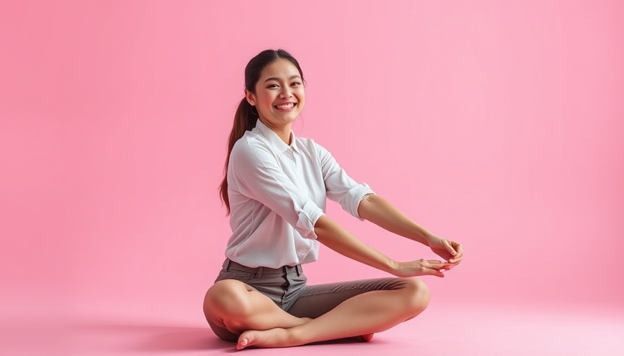 Cheerful young woman stretching for improved circulation